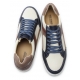 Mens celebrity look comfort multi color contrast stitch navy synthetic leather eyelet lace up casual shoes US7-US10.5