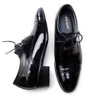 Mens wrinkle lace up black Leather high heels oxfords elavator shoes
