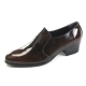 Mens round toe brown cow leather rubber sole loafers high heels Dress shoes US 6.5 - 10.5