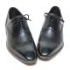 Mens black real Leather classical wing tip lace up dress shoes made in KOREA US6.5-10.5