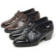 Mens brown cap toe cow leather rubber sole loafers cuban heels Dress shoes US 6.5 - 10