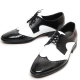 Mens Black & white Lace Up wing tips dress shoes made in KOREA US 5.5-10.5