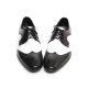 Mens Black & white Lace Up wing tips dress shoes made in KOREA US 5.5-10.5