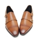 Mens brown two buckle  monk straight tip Dress shoes made in KOREA US 6.5 - 10.5