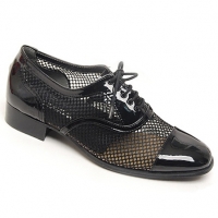 Mens black mesh Lace Up synthetic leather Dress shoes made in KOREA US 5.5 - 10.5