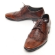 Mens brown wing tip punching mesh lace up Dress shoes made in KOREA US 6.5 - 10.5