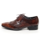 Mens brown wing tip punching mesh lace up Dress shoes made in KOREA US 6.5 - 10.5