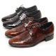 Mens brown wing tip punching mesh lace up Dress shoes made in KOREA US 6.5 - 10.5