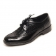 Mens black punching wing tip lace up Dress shoes made in KOREA US 6.5 - 10.5