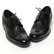 Mens black punching wing tip lace up Dress shoes made in KOREA US 6.5 - 10.5