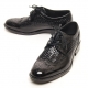 Mens black punching wing tip lace up Dress shoes made in KOREA US 6.5 - 10.5