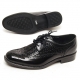 Mens black punching wing tip lace up Dress shoes made in KOREA US 6.5 - 10.5