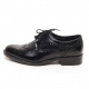 Mens black punching wing tip lace up Dress shoes made in KOREA US 6.5 - 10.5