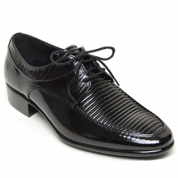 Mens black punching lace up Dress shoes made in KOREA US 6.5 - 10.5