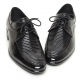 Mens black punching lace up Dress shoes made in KOREA US 6.5 - 10.5