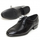 Mens black punching lace up Dress shoes made in KOREA US 6.5 - 10.5