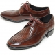 Mens brown wrinkle shape  lace up Dress shoes made in KOREA US 6.5 - 10.5