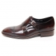 Mens red-brown two buckle  monk straight tip Dress shoes made in KOREA US 6.5 - 10.5