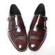 Mens red-brown two buckle  monk straight tip Dress shoes made in KOREA US 6.5 - 10.5