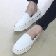 womens chic celebrity corn spiked studded slip-on shoes white black