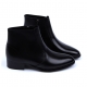 Mens real Leather plain toe side zip closure black ankle boots made in KOREA US5.5-10.5