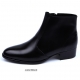 Mens real Leather plain toe side zip closure black ankle boots made in KOREA US5.5-10.5