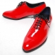 Mens glossy red plain toe lace up high heels oxfords korea comfortable dress shoes