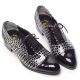 Mens synthetic leather glitter silver & dot black Lace up Shoes