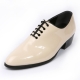 Mens glossy Ivory plain toe lace up high heels oxfords korea comfortable dress shoes