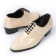 Mens glossy Ivory plain toe lace up high heels oxfords korea comfortable dress shoes