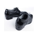 Mens black leather wing tip lace up dress shoes