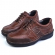 Mens brown leather urethane sole sports fashion casual sneakers