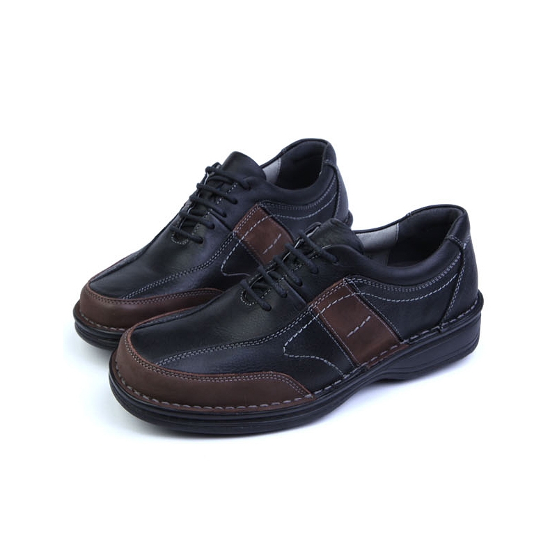 Mens black leather urethane sole sports fashion casual sneakers