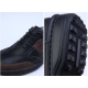 Mens black leather urethane sole sports fashion casual sneakers