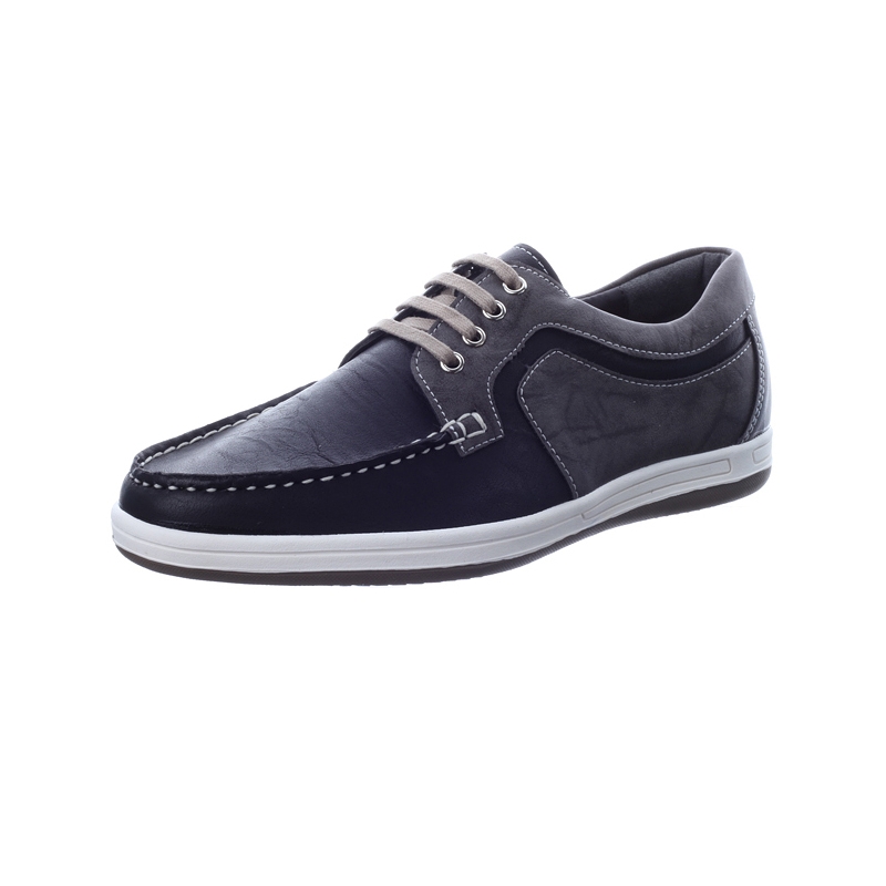 Mens black synthetic leather non-slip rubber sole lace up sports ...