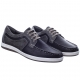 Mens black synthetic leather non-slip rubber sole lace up sports fashion casual sneakers