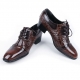 Mens real Leather straight tip wrinkle brown lace up dress shoes made in KOREA US6-US10