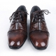 Mens real Leather straight tip wrinkle brown lace up dress shoes made in KOREA US6-US10