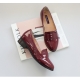 womens glossy red casual flats loafers