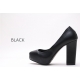 Women's hidden platform bold heels basic pumps black silver white