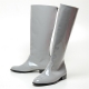 Men's Glossy Gray inner leather back zip closure knee high Boots