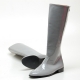 Men's Glossy Gray inner leather back zip closure knee high Boots