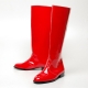 Men's Glossy Red inner leather back zip closure knee high Boots