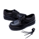 Men's black & brown leather u line wrinkle lace up comfort cushion outsole shoes
