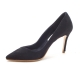 Women's black faux suede pointed toe faux suede covered high heels pumps