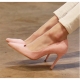 Women's pink faux suede pointed toe faux suede covered high heels pumps