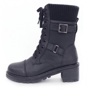 https://what-is-fashion.com/4377-34088-thickbox/women-s-cap-toe-knit-trim-layered-look-black-lace-up-pull-tab-combat-sole-contrast-stitch-double-buckle-side-zip-ankle-boots.jpg