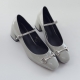 Women's glossy mint front horsebit chain trim mary jane pumps mid chunky heels