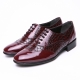 Men's wingtip snake embossed wine synthetic leather﻿ lace up oxfords﻿