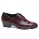 Men's pointed toe snake embossed wine synthetic leather lace up high heels oxfords